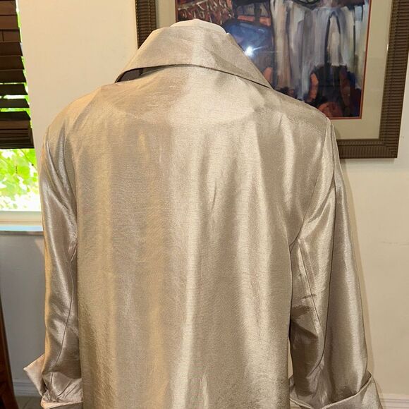 Chico’s Gold Lame’ Elegant Gold Jacket Size 3 - (XL) - Picture 9 of 10